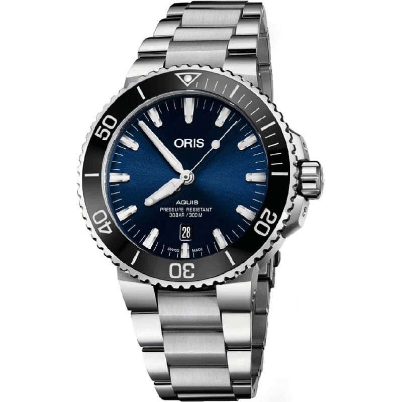 Oris Aquis Date Watch Blue Dial Steel Bracelet, 43.5mm image number 0