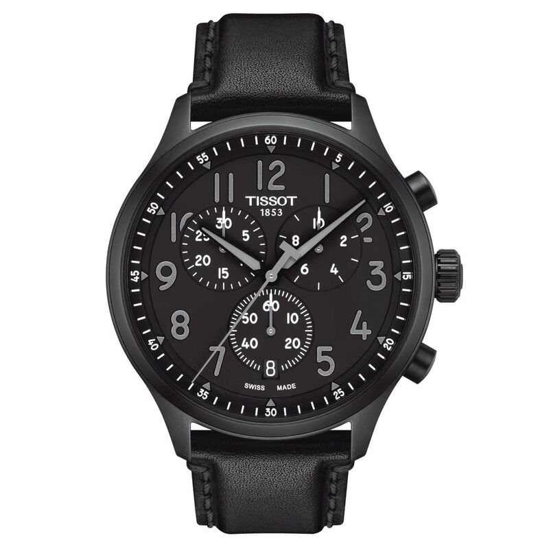 Tissot Chrono XL Vintage Black & Gray Steel Quartz Watch, 45mm image number 1