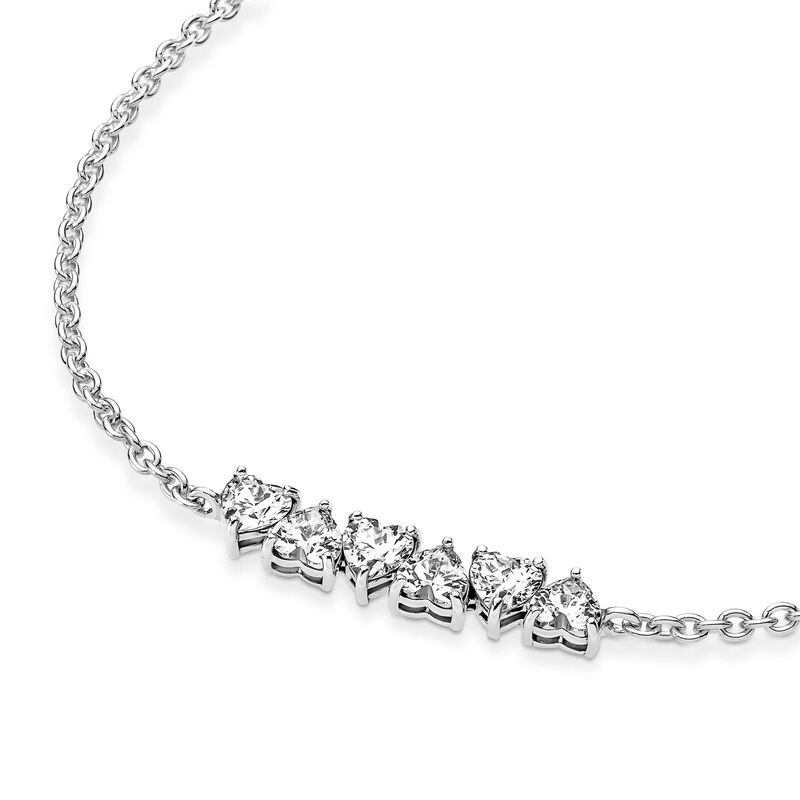 Pandora Sparkling Endless Hearts Chain Bracelet image number 3