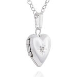 Baby Heart Diamond Locket in Sterling Silver