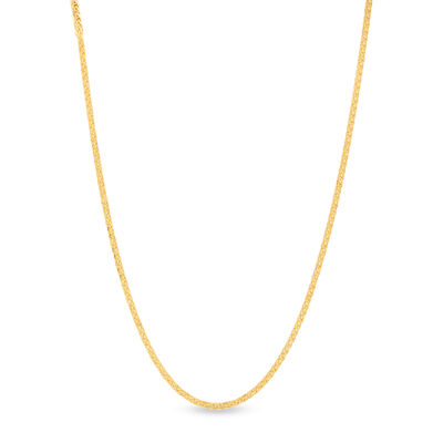Classic 22-Inch Wheat Chain Necklace, 14K Yellow Gold