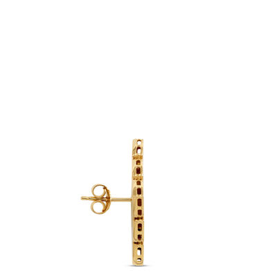Toscano Checkerboard Post Earrings, 14K Yellow Gold