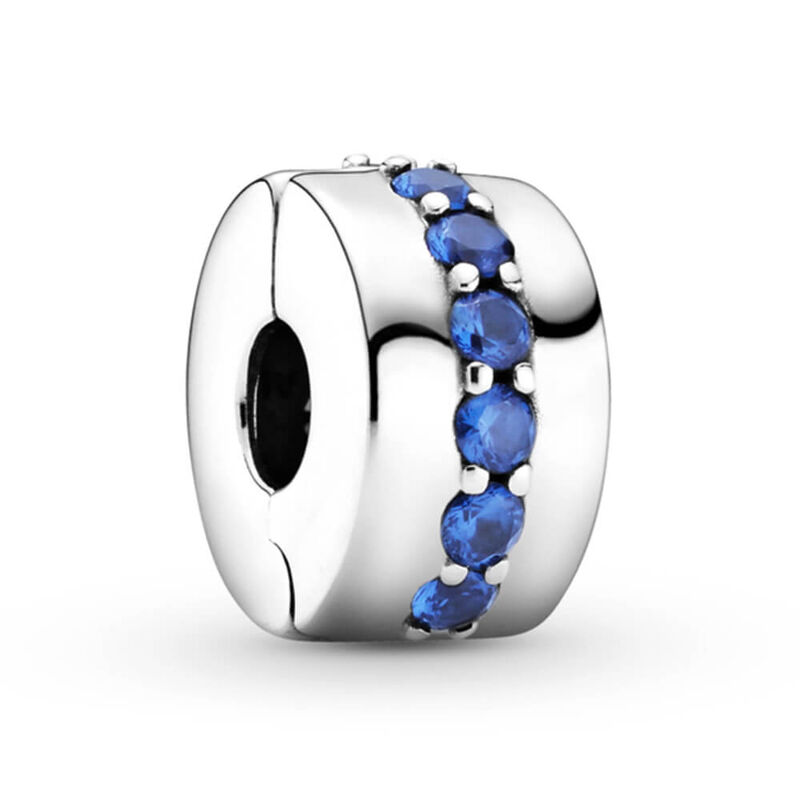 Pandora Blue Sparkle Crystal Clip Charm image number 1