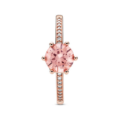 Pandora Pink Sparkling Crown Solitaire Crystal & CZ Ring