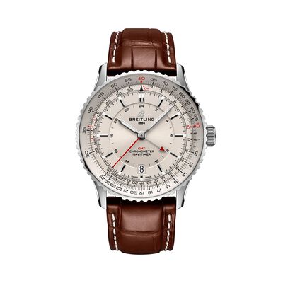 Breitling Navitimer Automatic GMT Silver Dial Watch, 41mm