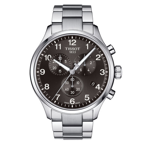 Tissot Chrono XL Classic Black Dial Steel Quartz Watch, 45mm