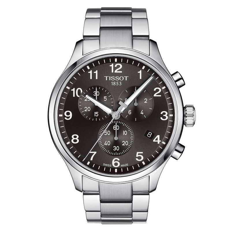 Tissot Chrono XL Classic Black Dial Steel Quartz Watch, 45mm image number 0