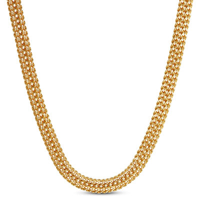 Toscano Four-Sided 2-Row Franco Chain Necklace 14K