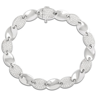 Diamond Cluster Bracelet, 1 &frac12; Carat Total Weight, 14K White Gold