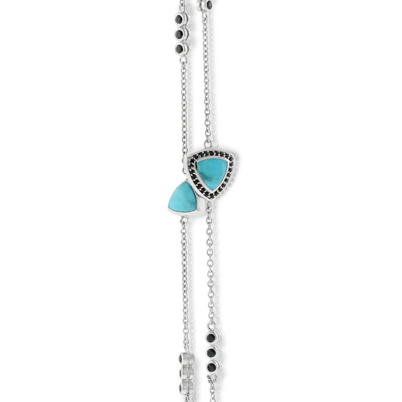 Lisa Bridge Turquoise & Black Sapphire Necklace, 36" image number 2