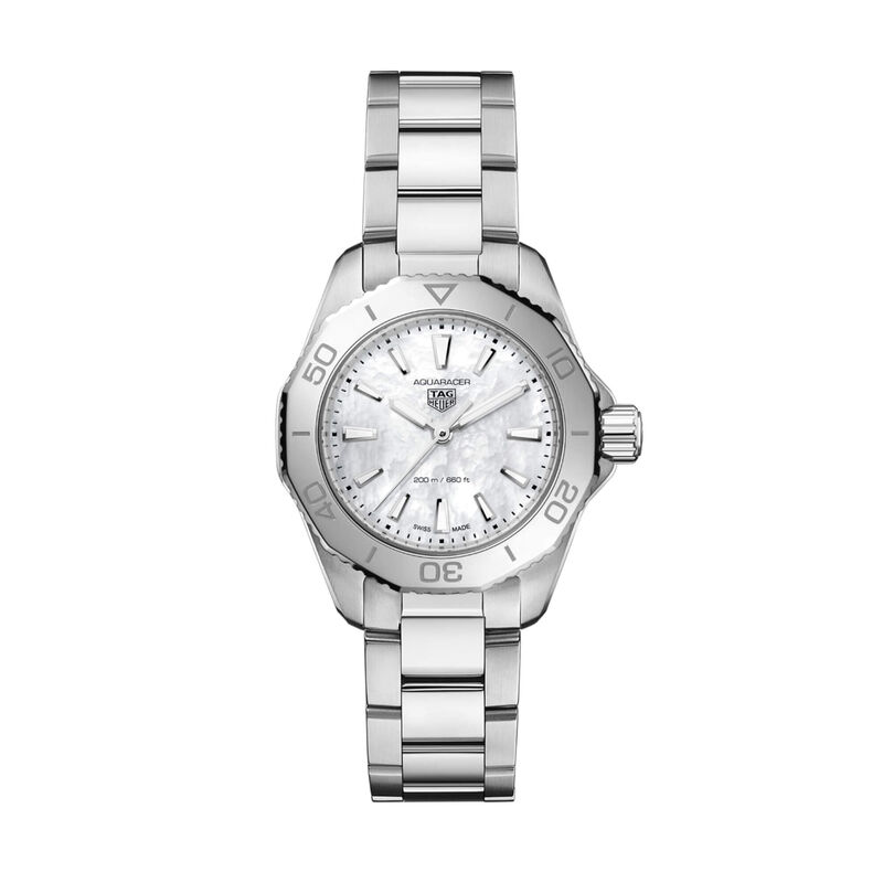 TAG Heuer Aquaracer Professional 200 Watch White Dial Steel Bracelet, 30mm image number 0