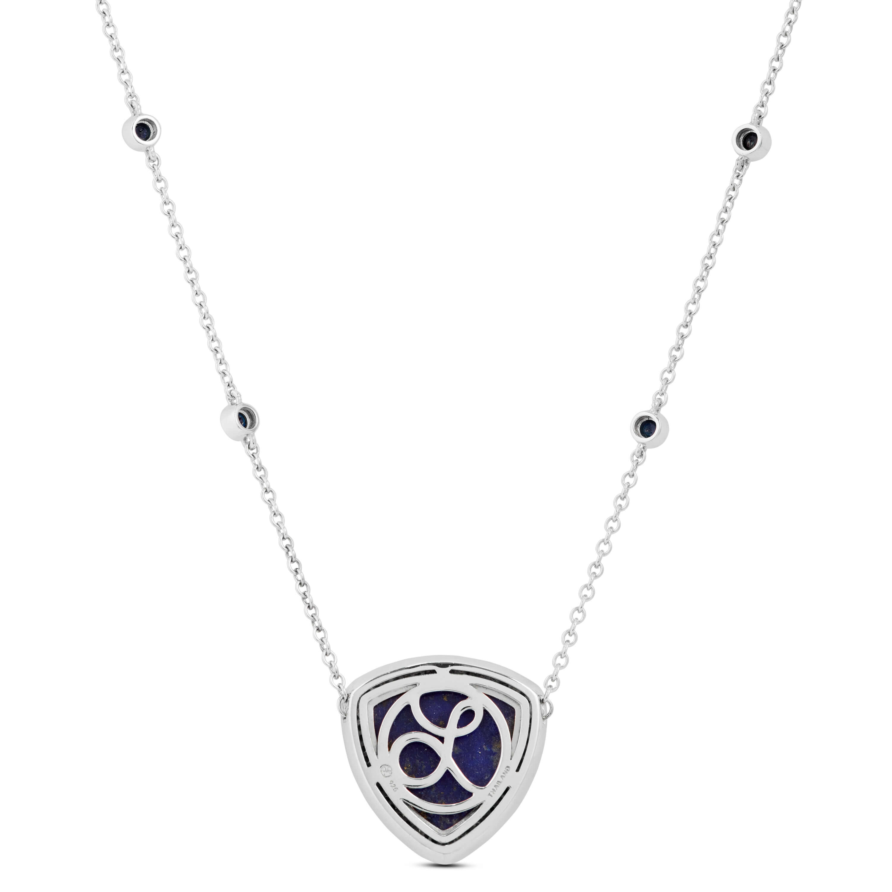 lapi_s_lazuli_14様 Emerald-Cut Lapis Lazuli Men's Octagon Tag Pendant With Chain