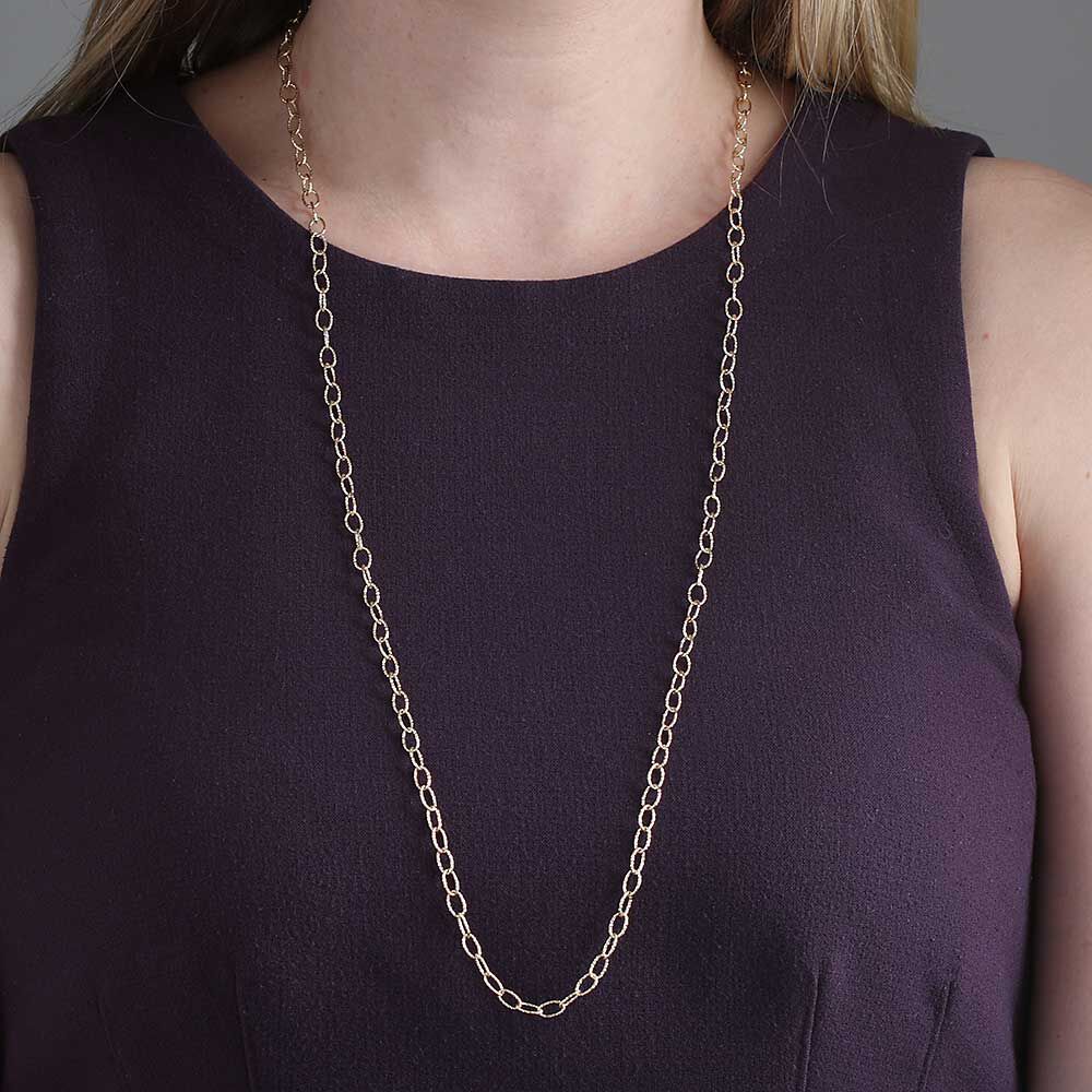 Toscano Oval Link Chain Necklace 14K, 32