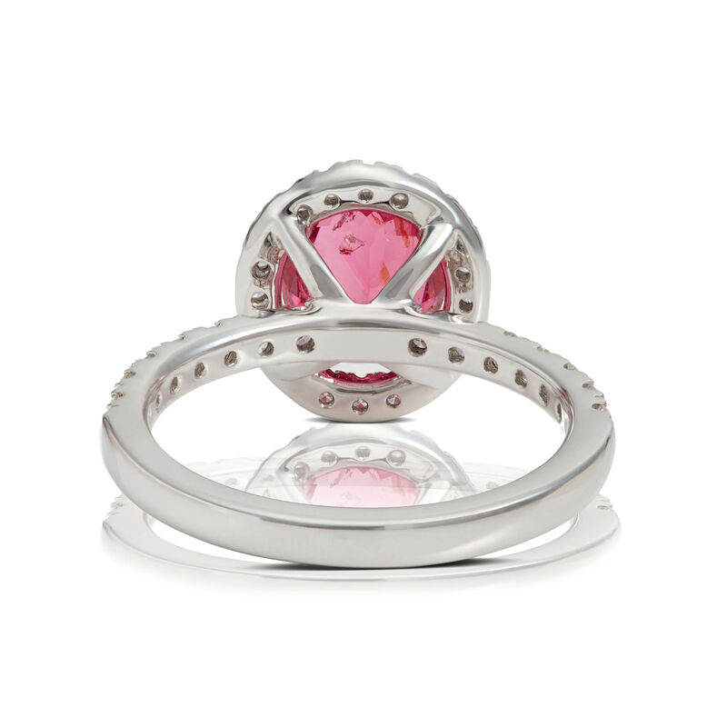 Oval Pink Spinel & Diamond Ring 14K image number 2