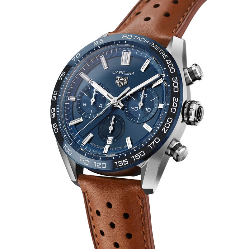 Tag Heuer Carrera Sport Chronograph, 44mm - Navy/Brown