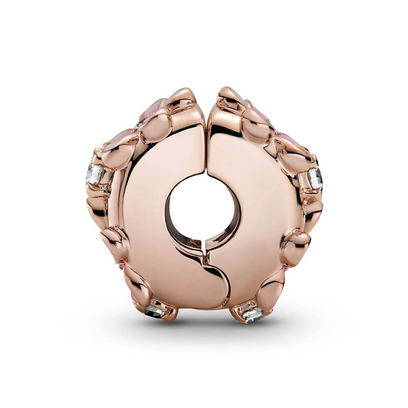 Pandora Pink Daisy Enamel & CZ Spacer Clip Charm