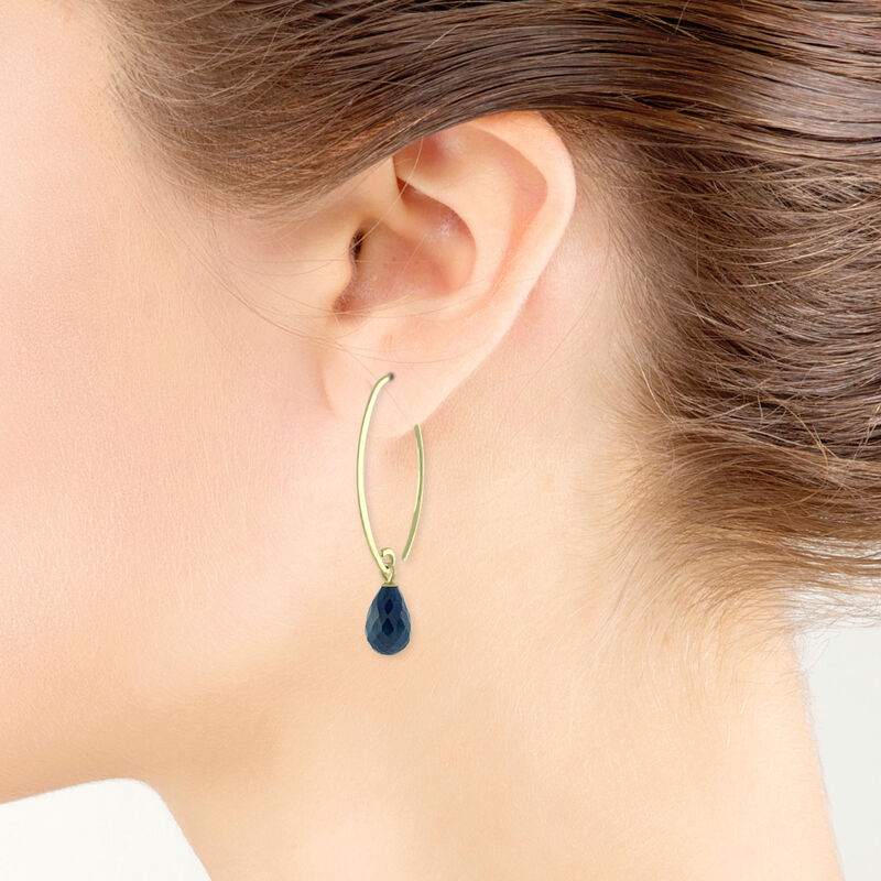 Briolette Sapphire Earrings 14K image number 1