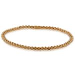 Rose Gold Stretchy Moon Cut Bead Bracelet 14K