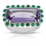 Lisa Bridge Amethyst & Emerald Ring
