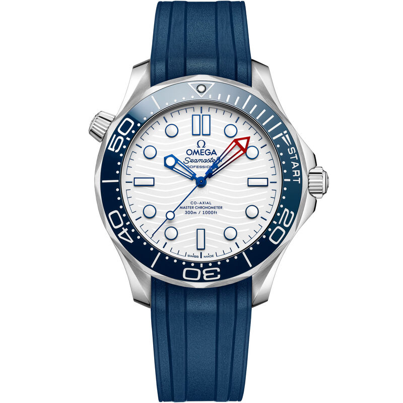 OMEGA Seamaster Diver 300M Steel on Rubber Strap Blue Dial Watch, 42mm image number 0