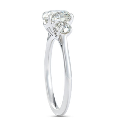 Classic Round Diamond Engagement Ring, 2 Carat Total Weight  18K White Gold