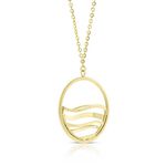 Toscano Open Circle Wave Necklace 14K