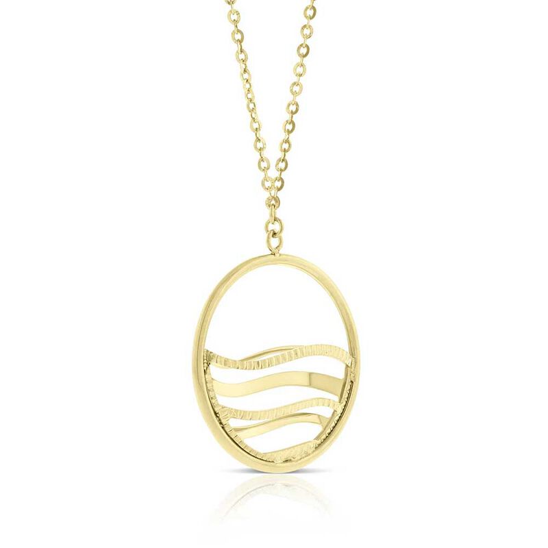 Toscano Open Circle Wave Necklace 14K image number 3