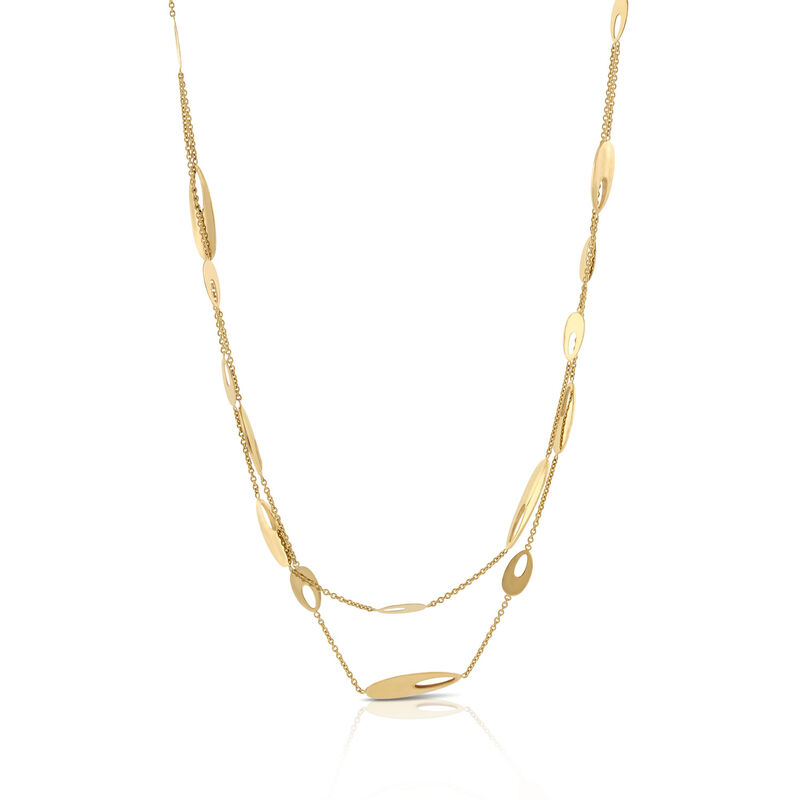 Double Strand Oval Elements Necklace 14K image number 0