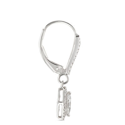 Marquise Leverback Diamond Earrings, 14K White Gold