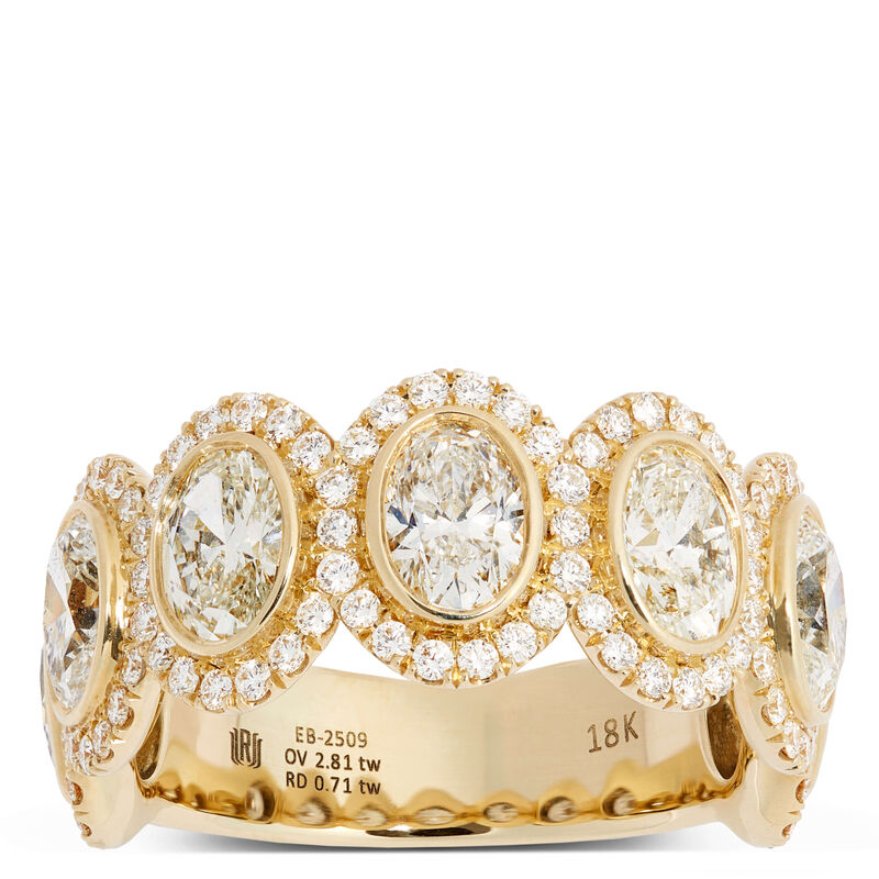 Oval Diamond Anniversary Band, 18K Yellow Gold image number 0