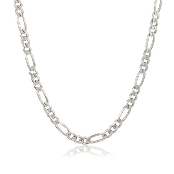 Figaro Chain Necklace, Silver, 24"