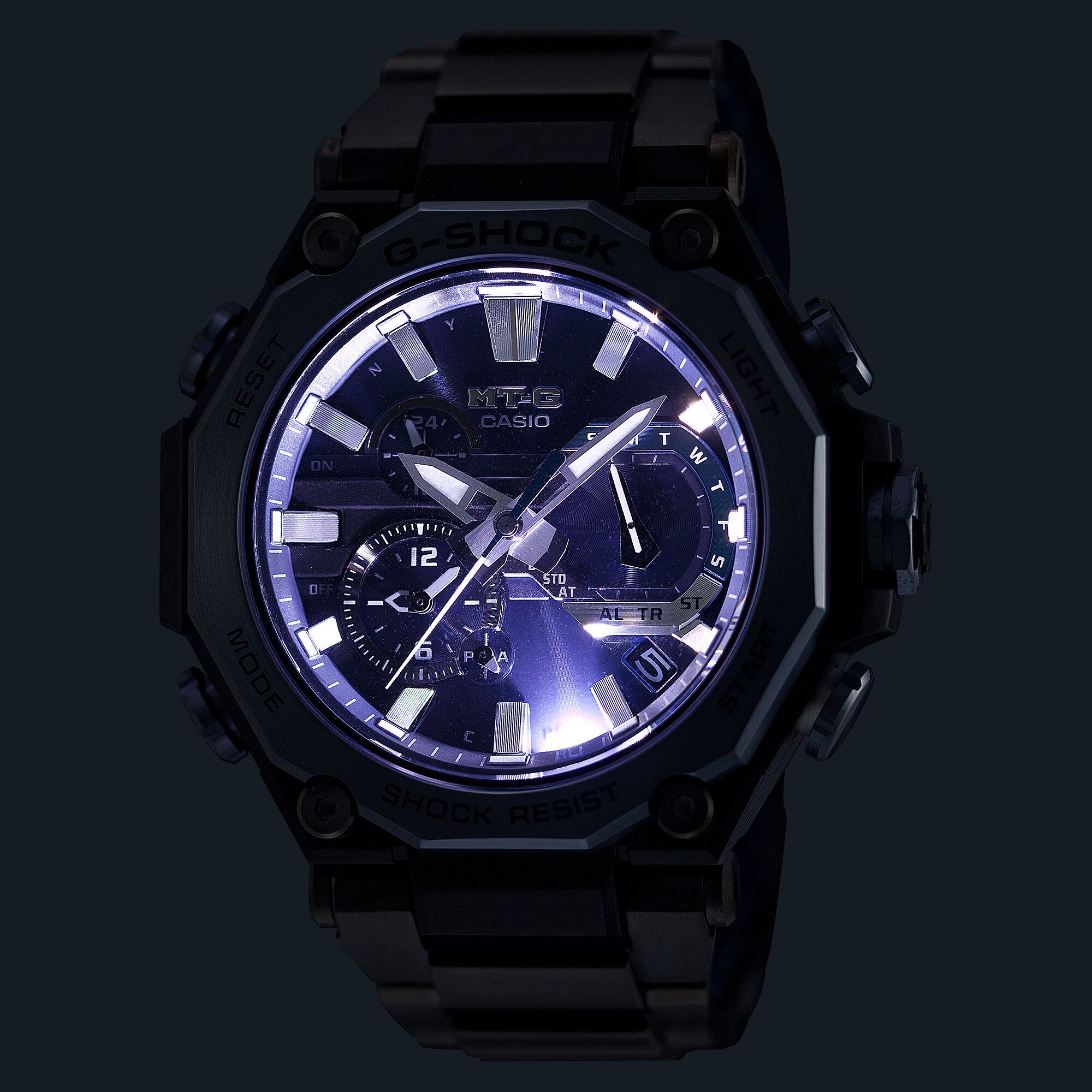 G-Shock MT-G B2000 Series Blue Dial Watch, 49.8mm