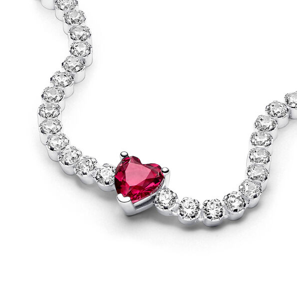 Pandora Red Sparkling Heart Tennis Bracelet