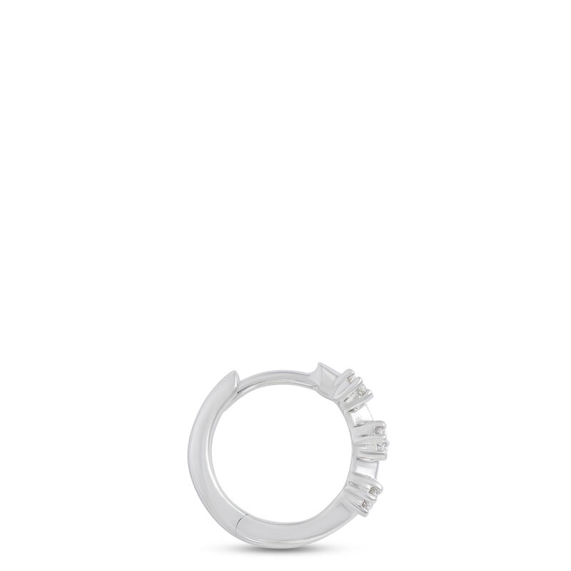10MM Single Diamond Hoop Earring, 14K White Gold image number 1