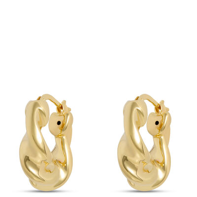 Toscano Twisted Hoop Earrings, 14K Yellow Gold