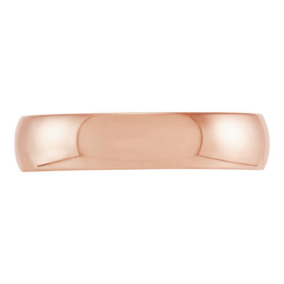 Rose Gold Polished Rounded Comfort Fit 5mm Band 18K
