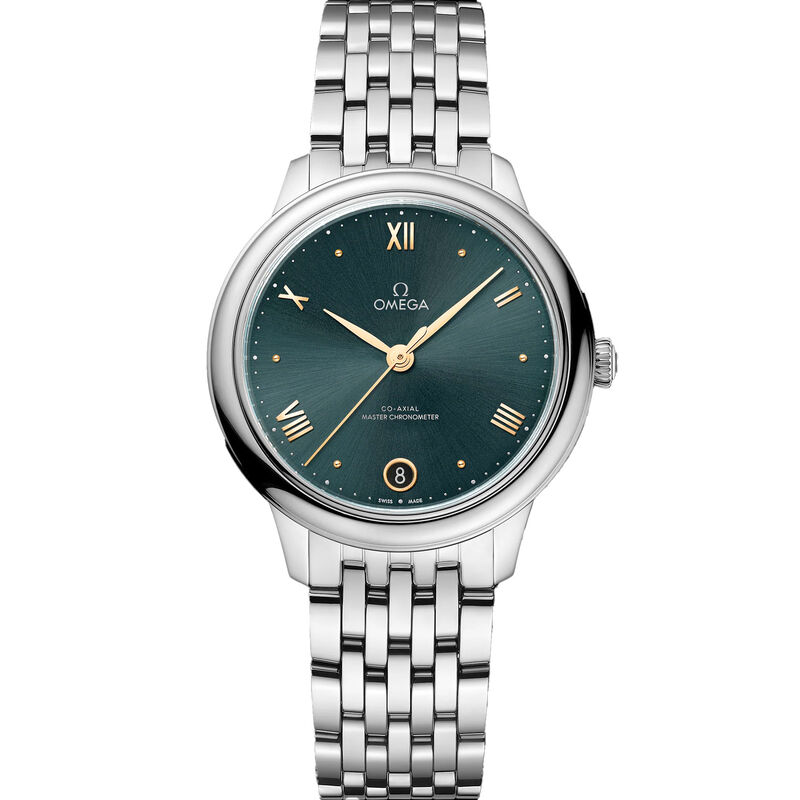 OMEGA Prestige De Ville Steel Green Dial Watch, 34mm image number 0