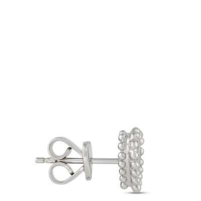 Classic Heart Shaped Diamond Cluster Earrings, ⅞ Carat Total Weight, 14K White Gold