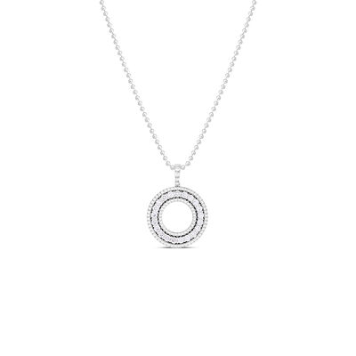 Roberto Coin 18k White Gold Siena Large Diamond Circle Necklace