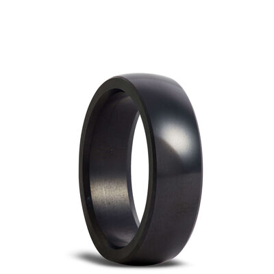 Polish Dome Black Diamond Polycrystalline Band, 7mm