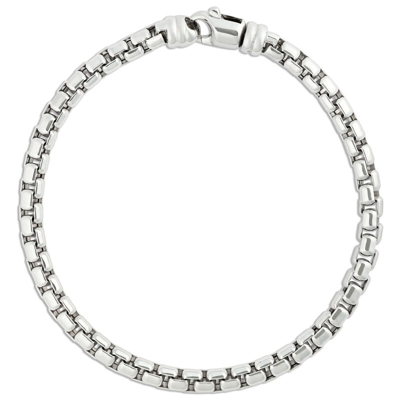 Toscano Classic Round Box Link Bracelet, Stainless Steel image number 0