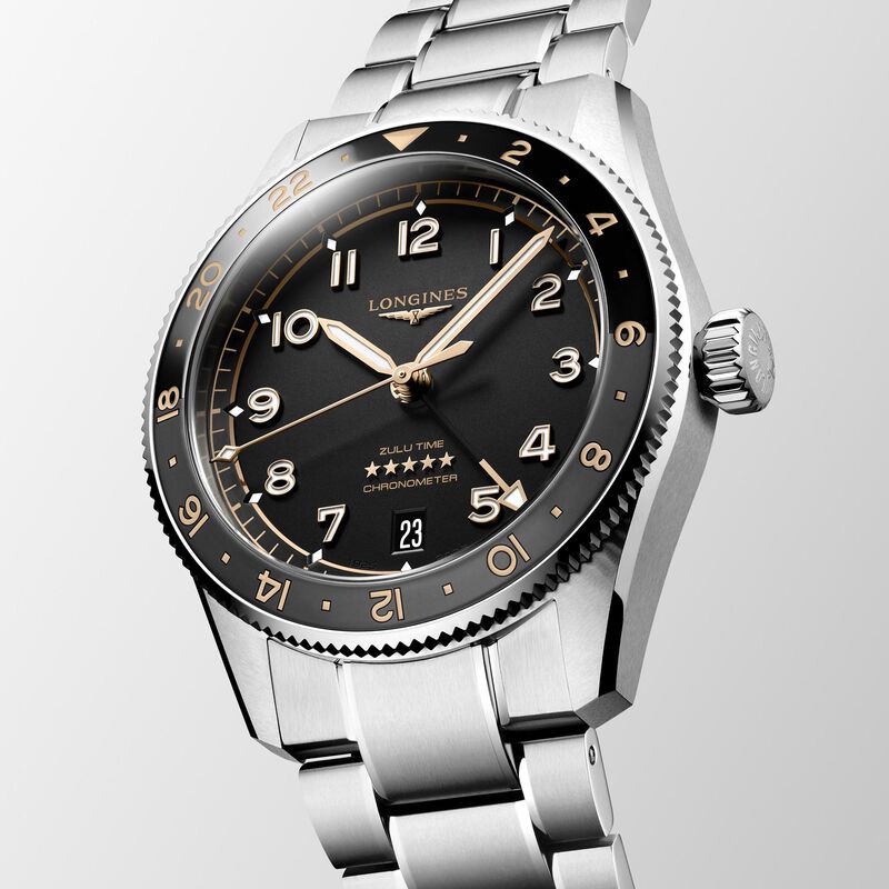 Longines Spirit Zulu Time Black Dial Watch, 39mm image number 1