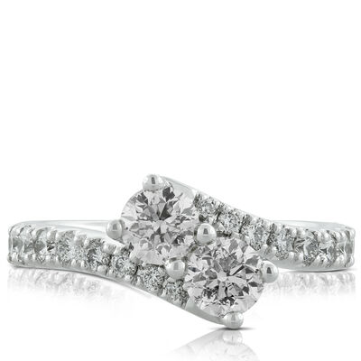 Perfectly Paired 2-Stone Diamond Ring 14K, 1.45 ctw.