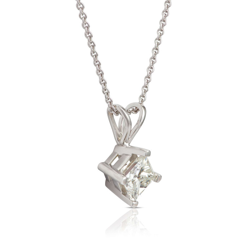 Princess Cut Diamond Solitaire Necklace 14K, 1/2 ct. image number 1