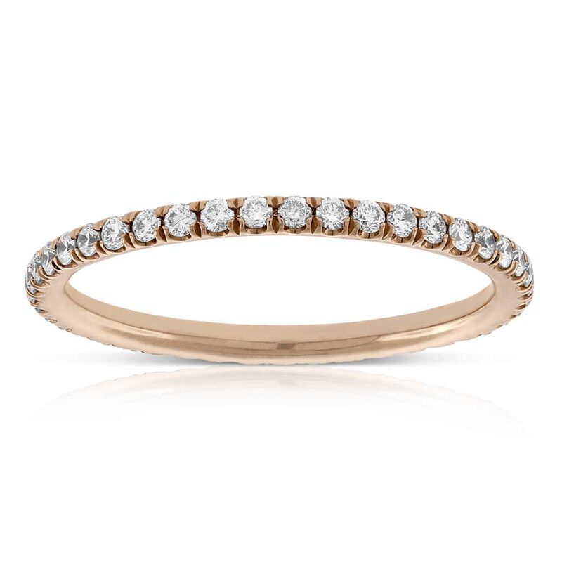 Rose Gold Diamond Eternity Band 14K, Size 6 image number 0