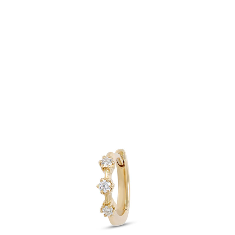 Single Diamond Hoop Earring, 14K Yellow Gold image number 0