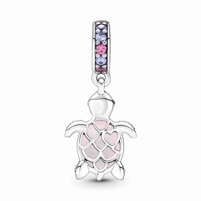 Pandora Murano Glass Pink Sea Turtle Dangle Charm
