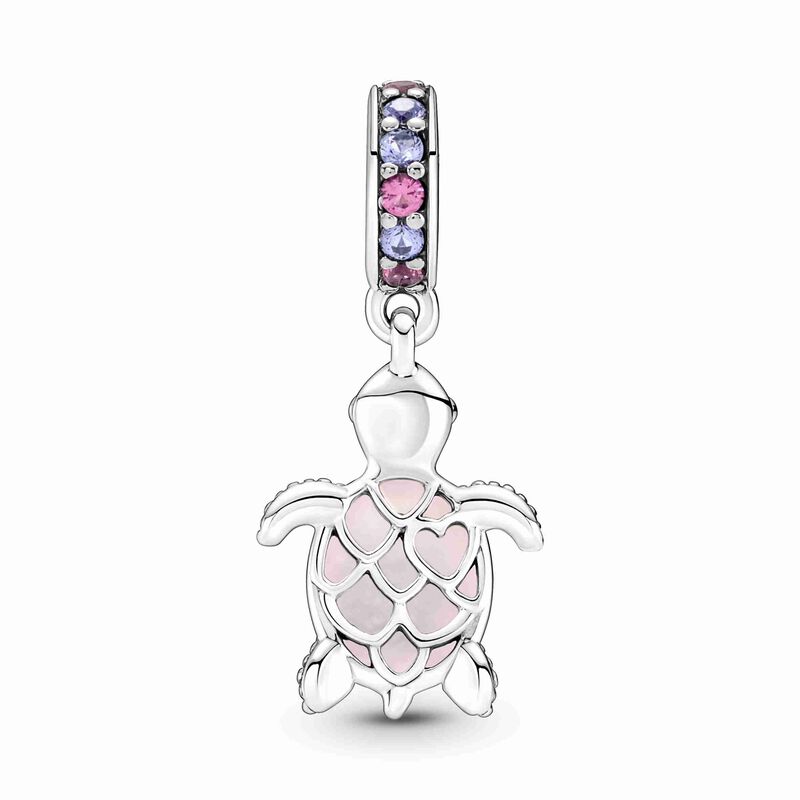 Pandora Murano Glass Pink Sea Turtle Dangle Charm image number 2