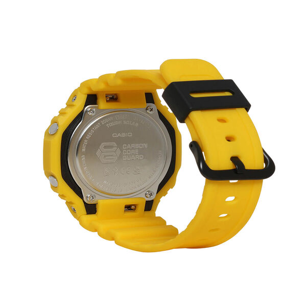 G-Shock 2100 Series Watch Black Dial Yellow Strap, 48.5mm
