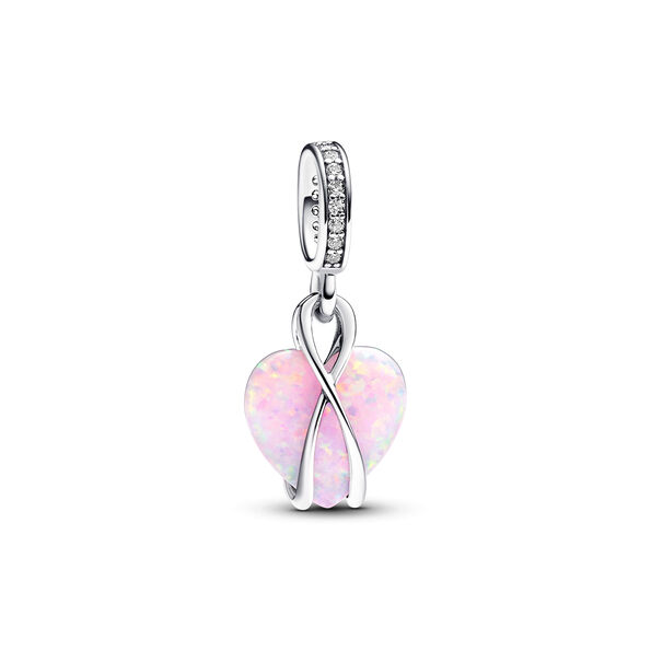 Pandora Mum Opalescent Heart Dangle Charm